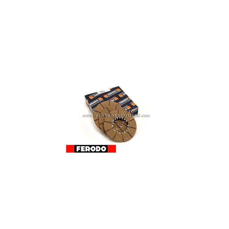 Disques embrayage garnis x 3 Vespa ACMA 1954